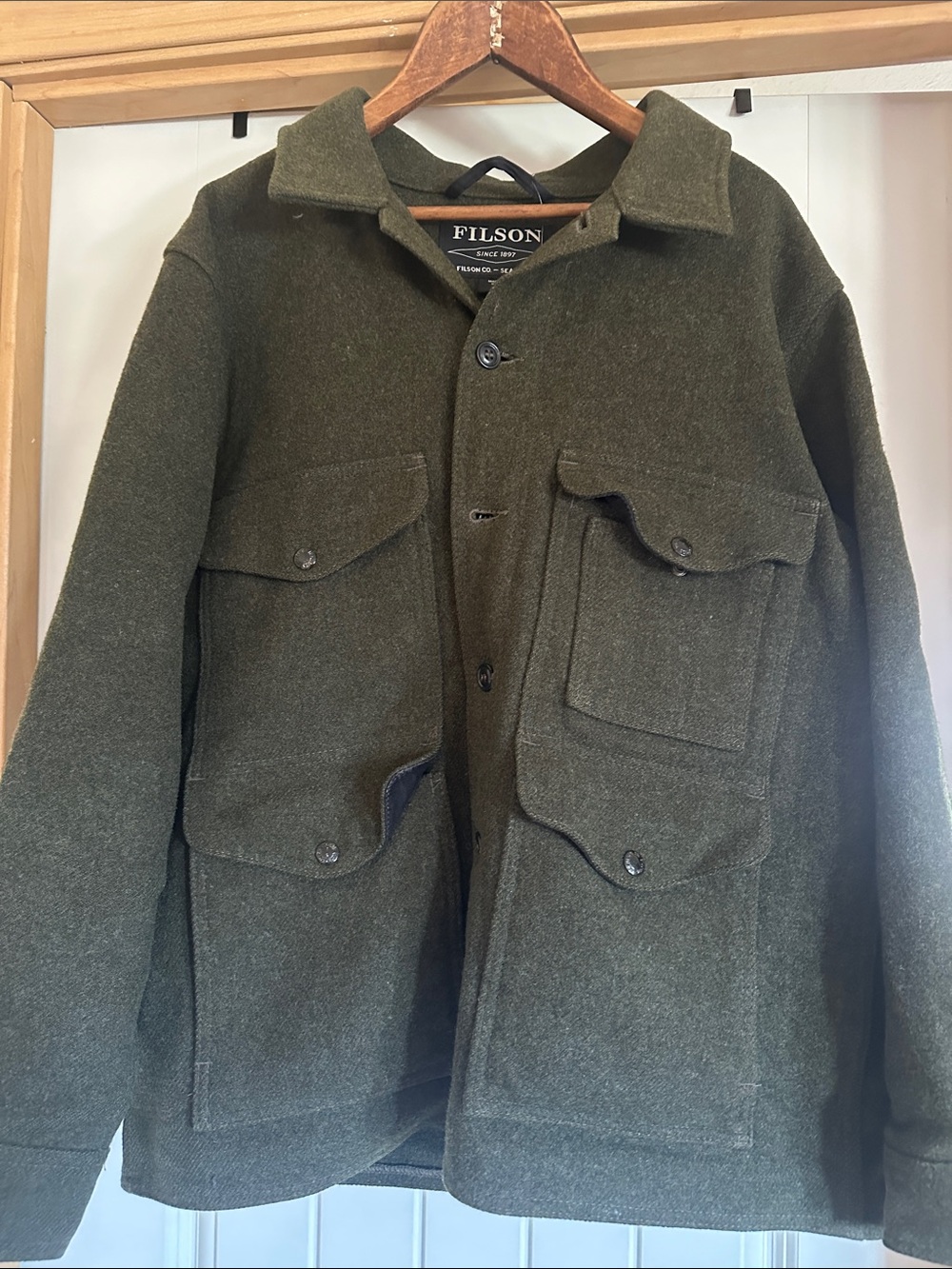 Filson Olive Green Military Wool Field Jacket